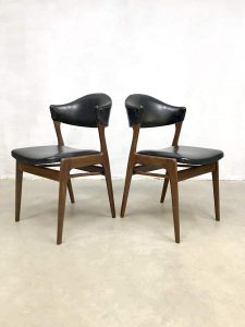 vintage Deense eetkamerstoelen danish design teak wood chairs