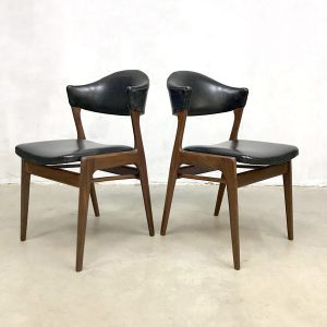 vintage Deense eetkamerstoelen danish design teak wood chairs