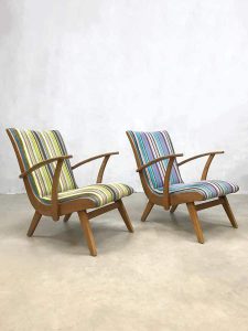 vintage Dutch design arm chairs lounge fauteuils
