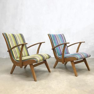 vintage Dutch design arm chairs lounge fauteuils