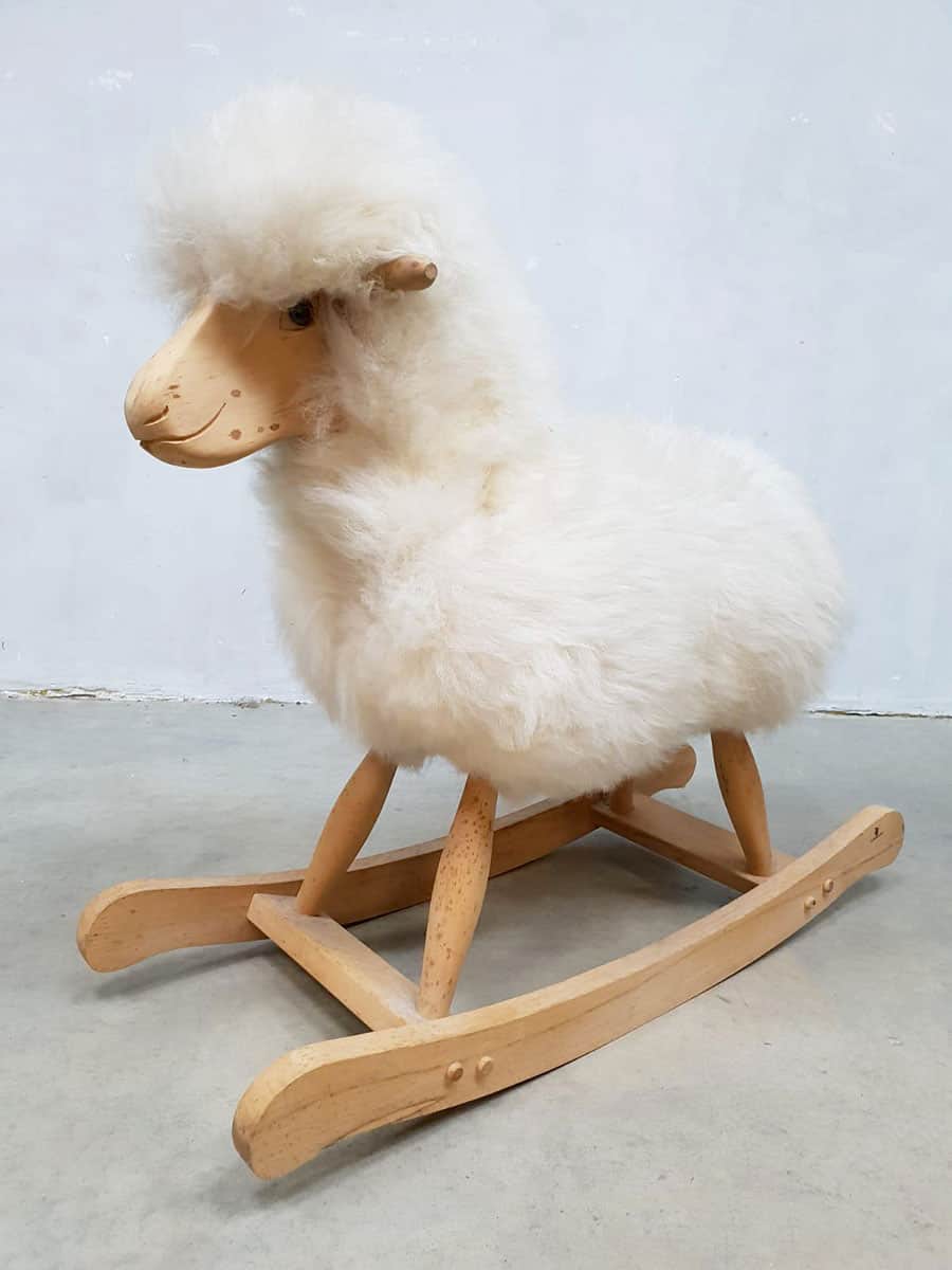 stijl Verdachte japon Vintage design kids rocking sheep hobbelschaap Schäfer