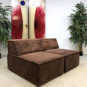 Vintage design modular chocolate brown sofa elementen bank Cor Team Form AG