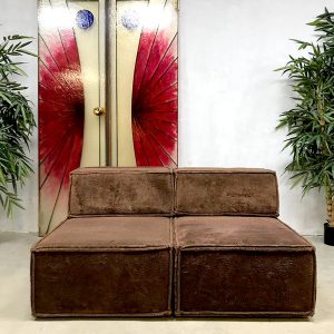 Vintage design modular chocolate brown sofa elementen bank Cor Team Form AG