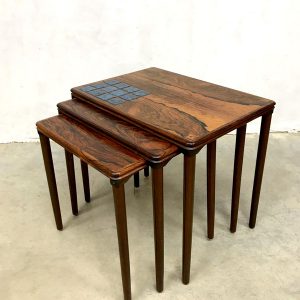 Vintage Danish design Rosewood nesting tables mimiset Heltborg Mobler