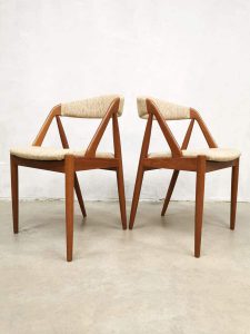 midcentury design Kai Kristiansen eetkamerstoelen dining chairs