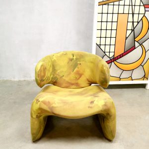 lounge chair Olivier Morgue French design chair ottoman yellow