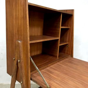 Teak wood cabinet hout secretaire midcentury Danish vintage kast design teakwood Deens