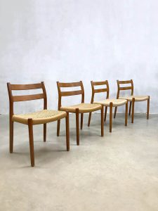 Vintage Danish dining chairs Niels O. Møller eetkamerstoelen No. 84