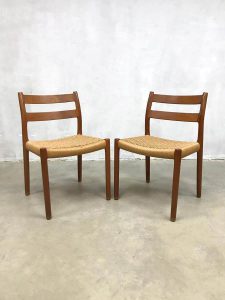 vintage Moller eetkamerstoelen dining chairs Danish design