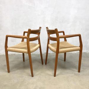 vintage Danish design dining chairs Niels O Moller model 67 eetkamerstoelen