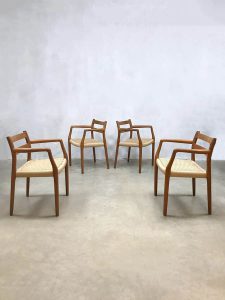 Vintage Danish dining chairs Niels O. Møller eetkamerstoelen No.67