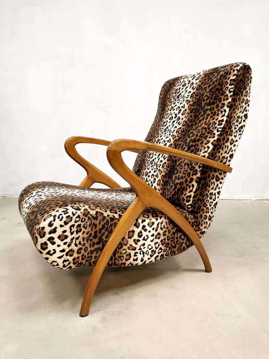 ijsje Maak het zwaar Normalisatie Vintage Danish design lounge chairs print arm chairs Tiger cheetah |  Bestwelhip