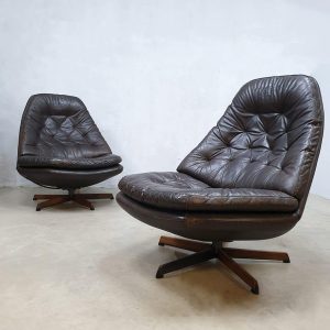 Danish vintage swivel chairs Madsen & Schübell voor Bovenkamp