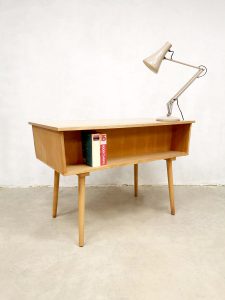 vintage dutch office desk light oak birch beech wood bureau