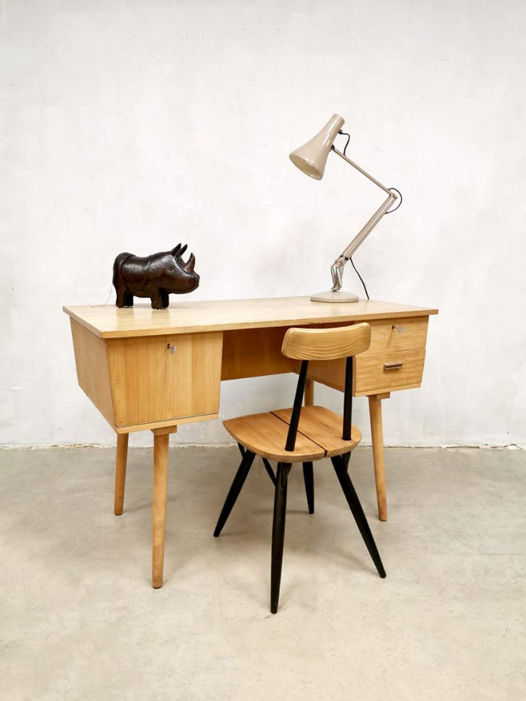 Vintage Dutch design industrial desk bureau jaren 60