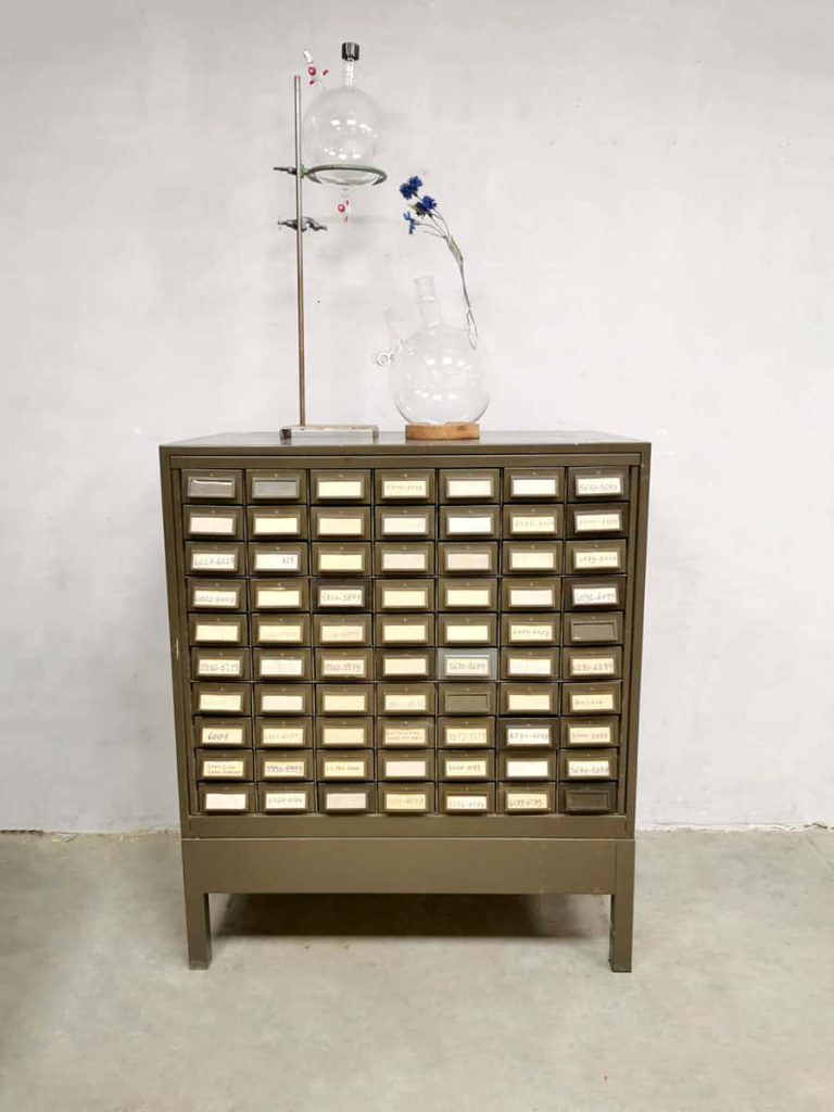 Vintage metal Industrial file cabinet chest of drawers ladenkast Addressograph