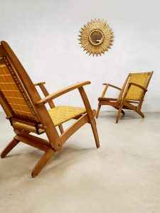 vintage Italian design folding lawn chair klapstoel strap armchair outdoor