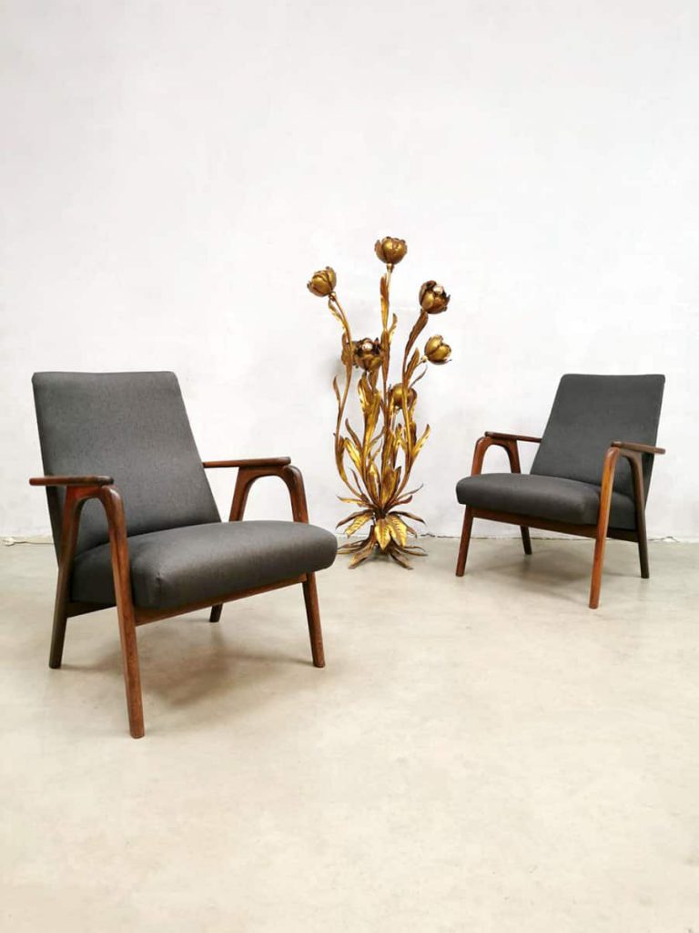 Vintage Dutch design armchairs sixties lounge fauteuils