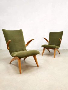 Vintage Dutch design armchairs lounge fauteuils & sofa G. Van Os