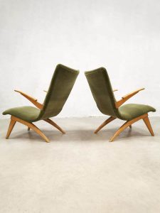 vintage midcentury dutch design arm chairs easy chair G. van Os Culemborg