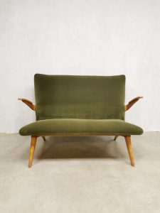 midcentury modern vintage velvet sofa sixties jaren 60 velours bank