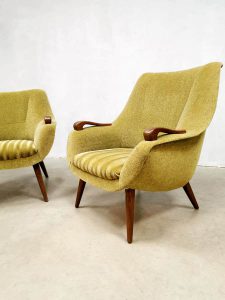 Green armchairs fauteuils Dutch design vintage Dutch design Midcentury