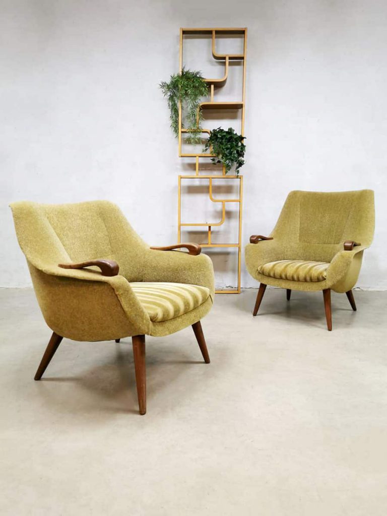Midcentury Dutch design armchairs lounge fauteuils