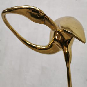 Vintage brass umbrella stand cranebird flamingo paraplu houder