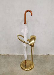 Flamingo cranebird brass vintage umbrella stand paraplu houder messing