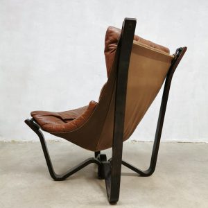 vintage leather chair Jim Myrstad leren fauteuil Brunstad