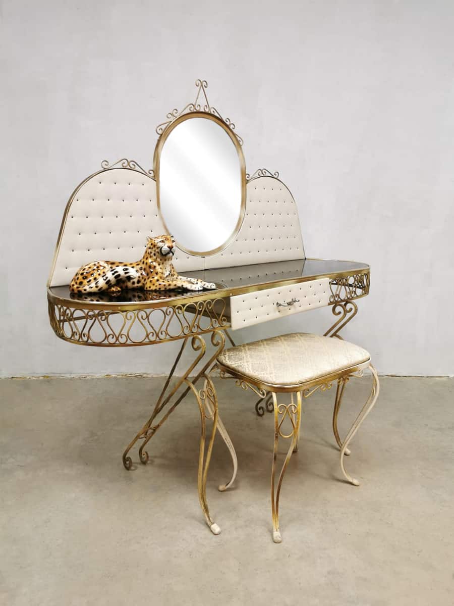 Mogelijk transmissie rem Vintage Baroque dressing table & stool kaptafel console French design |  Bestwelhip
