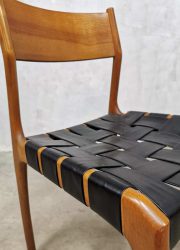 Vintage design Deens eetkamerstoel woven dining Danish dining chair dinner chair