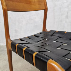 Vintage design Deens eetkamerstoel woven dining Danish dining chair dinner chair