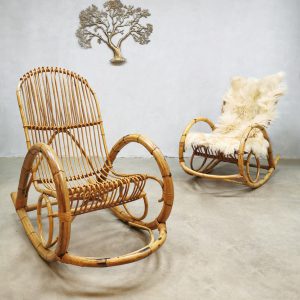 vintage 1960 lounge fauteuil lounge chairs rocking chairs rattan bamboo