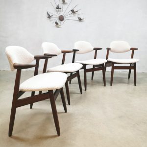 vintage Dutch design cowhorn dining chairs eetkamerstoelen