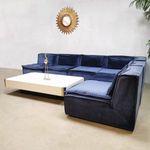 Elementen modulaire bank fabric velvet blue vintage modular sofa XXL Midcentury Modern