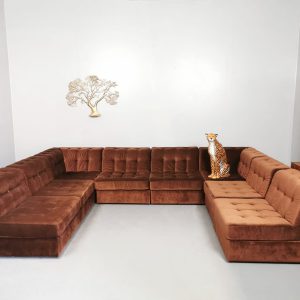 Vintage velvet modular sofa lounge bank retro jaren 60 70
