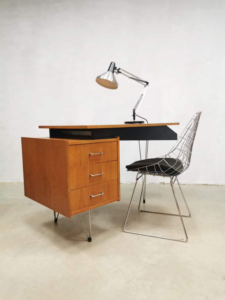 Midcentury Dutch design desk bureau Pastoe Cees Braakman hairpin leg