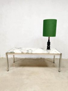 vintage design coffee table marmer stone chrome base