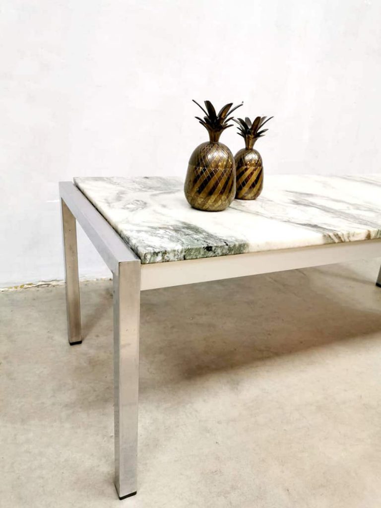 Midcentury Italian design marble coffee table marmeren salontafel
