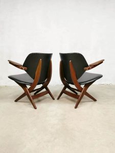 Chair lounge fauteuil arm Webe vintage Louis van Teeffelen scissor Pelican