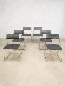 Vintage X-line stacking dining chairs eetkamerstoelen Niels Haugesen