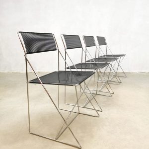 Vintage stacking dining chairs 'X-line' eetkamerstoelen Niels Haugesen Hybodan