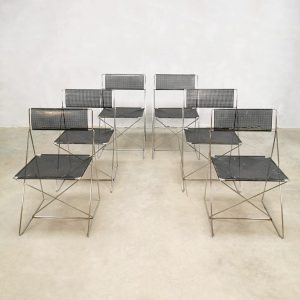 Vintage X-line stacking dining chairs eetkamerstoelen Niels Haugesen