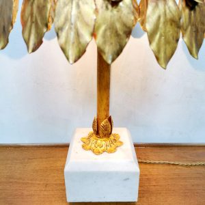 midcentury design table lamp palm tree gold
