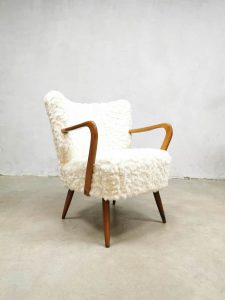 vintage midcentury cocktail chair fluffy lounge stoel
