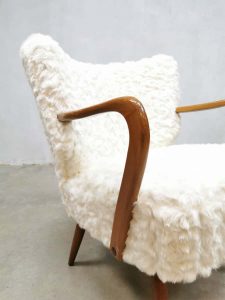 sixties cocktail chair vintage lounge stoel faux fur