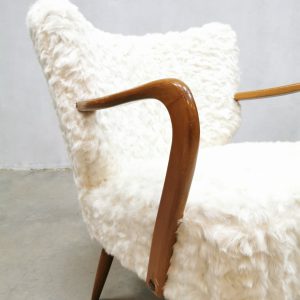 sixties cocktail chair vintage lounge stoel faux fur
