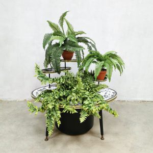 vintage planter plant stand plantenstandaard mosaic
