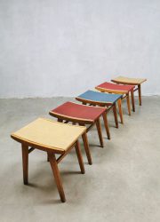 Vintage stools ottoman voetenbank retro colors fifties sixties